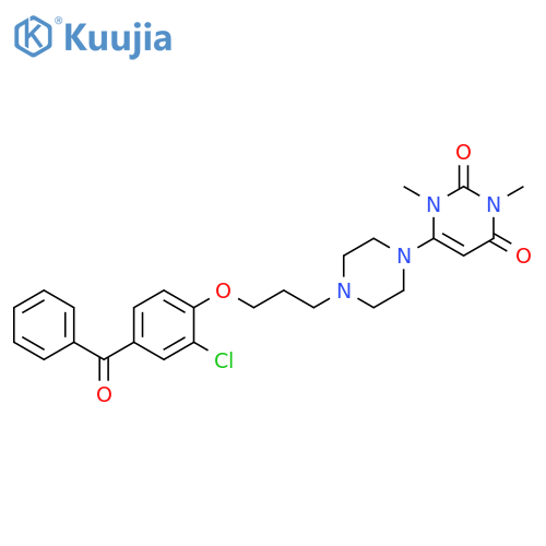 2,4(1H,3H)-Pyrimidinedione,6-[4-[3-(4-benzoyl-2-chlorophenoxy)propyl]-1-piperazinyl]-1,3-dimethyl- structure