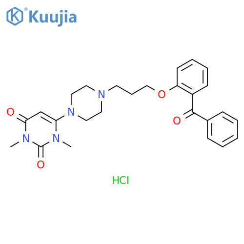 2,4(1H,3H)-Pyrimidinedione, 6-[4-[3-(2-benzoylphenoxy)propyl]-1-piperazinyl]-1,3-dimethyl-, hydrochloride (1:1) structure