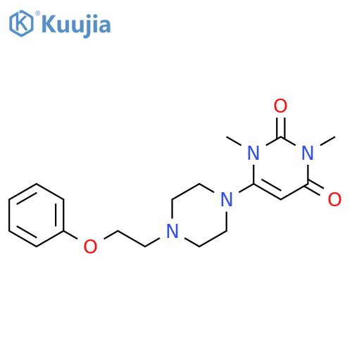 2,4(1H,3H)-Pyrimidinedione, 1,3-dimethyl-6-[4-(2-phenoxyethyl)-1-piperazinyl]- structure