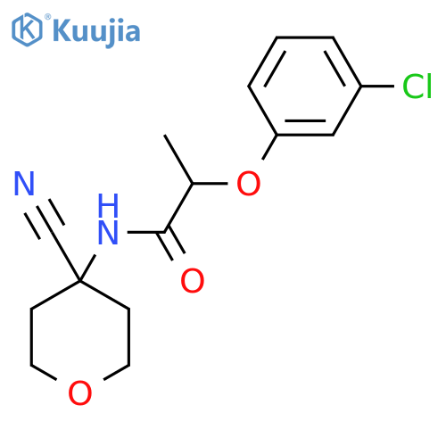 2-(3-Chlorophenoxy)-N-(4-cyanooxan-4-YL)propanamide structure