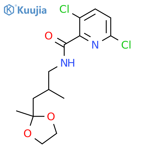 3,6-dichloro-N-2-methyl-3-(2-methyl-1,3-dioxolan-2-yl)propylpyridine-2-carboxamide structure