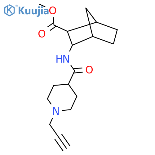 Methyl 3-[(1-prop-2-ynylpiperidine-4-carbonyl)amino]bicyclo[2.2.1]heptane-2-carboxylate structure