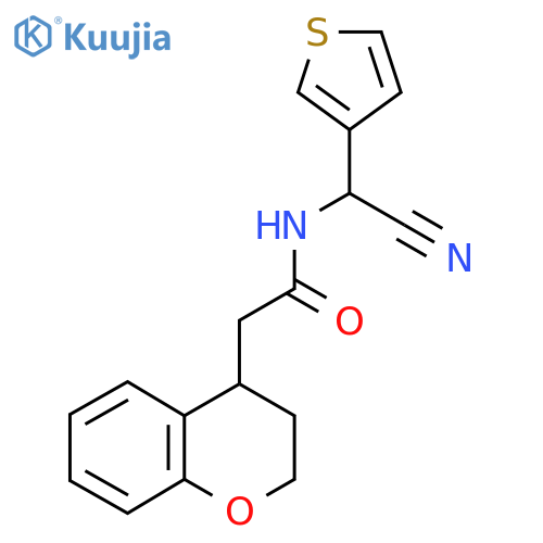N-[Cyano(thiophen-3-YL)methyl]-2-(3,4-dihydro-2H-1-benzopyran-4-YL)acetamide structure