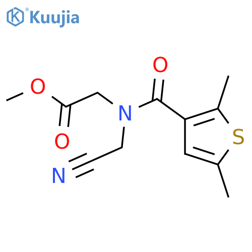 methyl 2-N-(cyanomethyl)-1-(2,5-dimethylthiophen-3-yl)formamidoacetate structure
