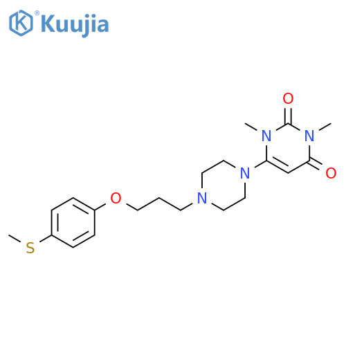 2,4(1H,3H)-Pyrimidinedione,1,3-dimethyl-6-[4-[3-[4-(methylthio)phenoxy]propyl]-1-piperazinyl]- structure