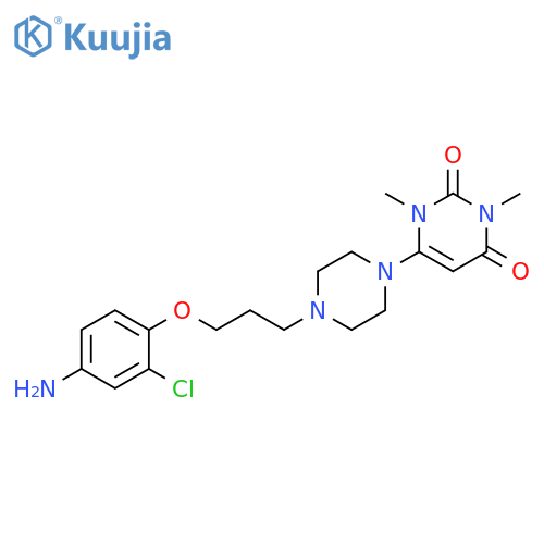 2,4(1H,3H)-Pyrimidinedione,6-[4-[3-(4-amino-2-chlorophenoxy)propyl]-1-piperazinyl]-1,3-dimethyl- structure