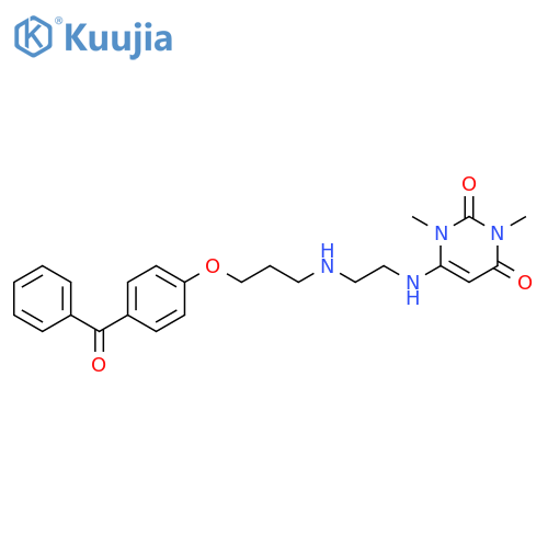 2,4(1H,3H)-Pyrimidinedione,6-[[2-[[3-(4-benzoylphenoxy)propyl]amino]ethyl]amino]-1,3-dimethyl- structure