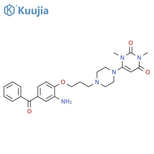 2,4(1H,3H)-Pyrimidinedione,6-[4-[3-(2-amino-4-benzoylphenoxy)propyl]-1-piperazinyl]-1,3-dimethyl- structure