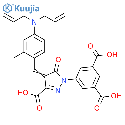 1,3-Benzenedicarboxylic acid, 5-[3-carboxy-4-[[4-(di-2-propen-1-ylamino)-2-methylphenyl]methylene]-4,5-dihydro-5-oxo-1H-pyrazol-1-yl]- structure