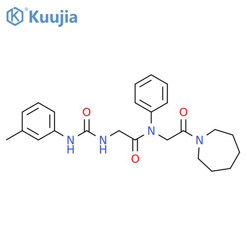 Acetamide,N-[2-(hexahydro-1H-azepin-1-yl)-2-oxoethyl]-2-[[[(3-methylphenyl)amino]carbonyl]amino]-N-phenyl- structure