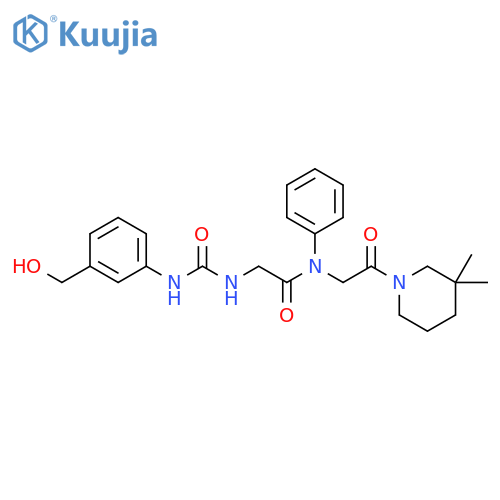 Acetamide,N-[2-(3,3-dimethyl-1-piperidinyl)-2-oxoethyl]-2-[[[[3-(hydroxymethyl)phenyl]amino]carbonyl]amino]-N-phenyl- structure