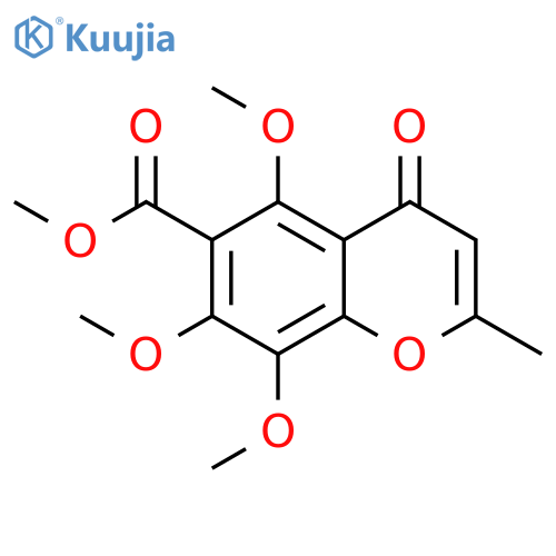 4H-1-Benzopyran-6-carboxylic acid, 5,7,8-trimethoxy-2-methyl-4-oxo-, methyl ester structure