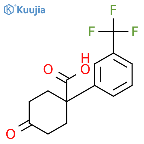 4-oxo-1-3-(trifluoromethyl)phenylcyclohexane-1-carboxylic acid structure