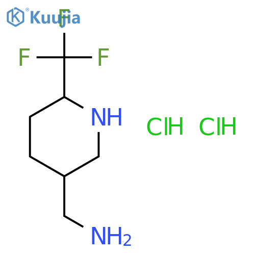 [6-(trifluoromethyl)-3-piperidyl]methanamine;dihydrochloride structure