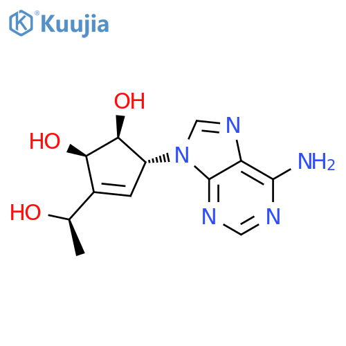 3-Cyclopentene-1,2-diol,5-(6-amino-9H-purin-9-yl)-3-[(1R)-1-hydroxyethyl]-, (1S,2R,5R)- structure
