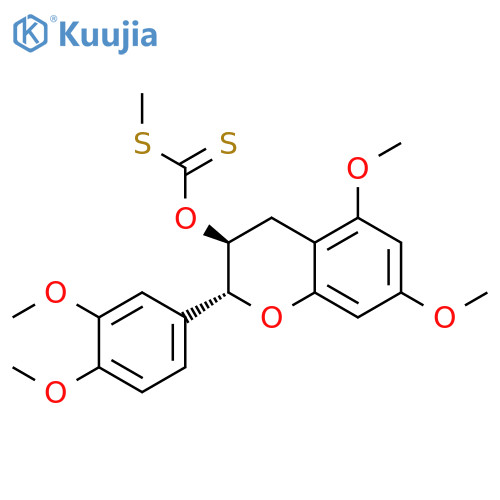 Carbonodithioic acid, O-[(2R,3S)-2-(3,4-dimethoxyphenyl)-3,4-dihydro-5,7-dimethoxy-2H-1-benzopyran-3-yl] S-methyl ester structure
