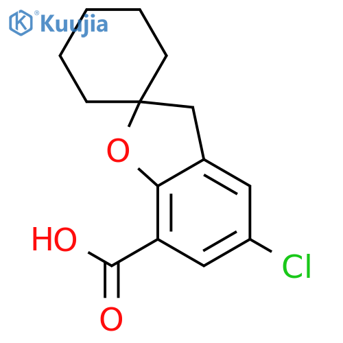 Spiro[benzofuran-2(3H),1'-cyclohexane]-7-carboxylic acid, 5-chloro- structure