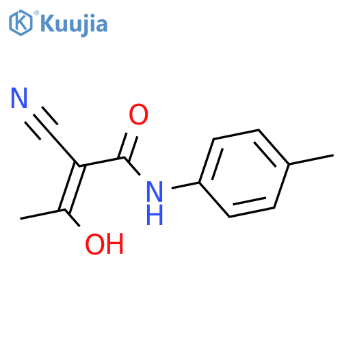 2-Cyano-3-hydroxy-N-(4-methylphenyl)-2-butenamide structure