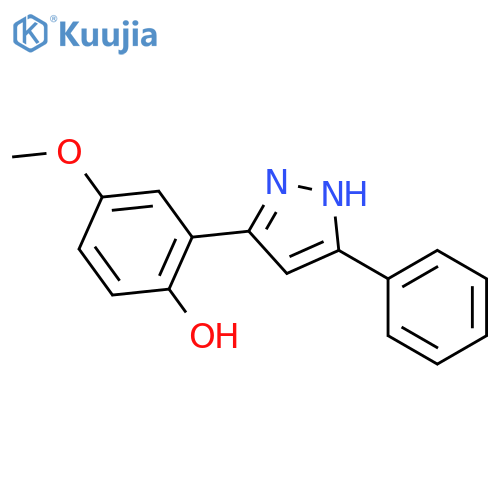 Phenol, 4-methoxy-2-(5-phenyl-1H-pyrazol-3-yl)- structure