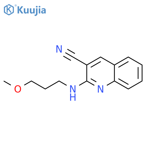 3-Quinolinecarbonitrile, 2-[(3-methoxypropyl)amino]- structure