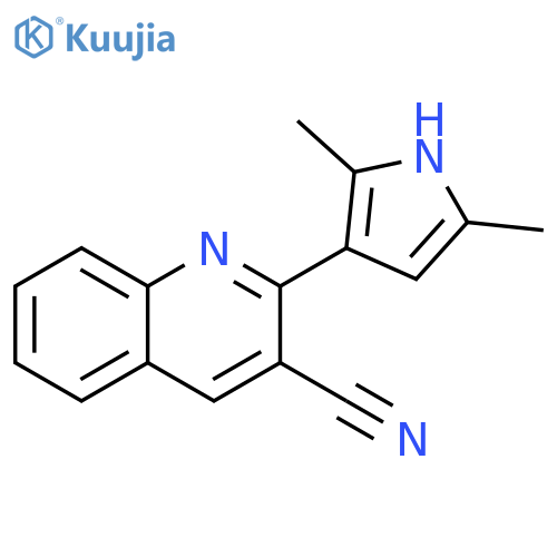 3-Quinolinecarbonitrile, 2-(2,5-dimethyl-1H-pyrrol-3-yl)- structure