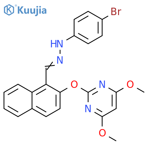 1-Naphthalenecarboxaldehyde, 2-[(4,6-dimethoxy-2-pyrimidinyl)oxy]-,(4-bromophenyl)hydrazone structure