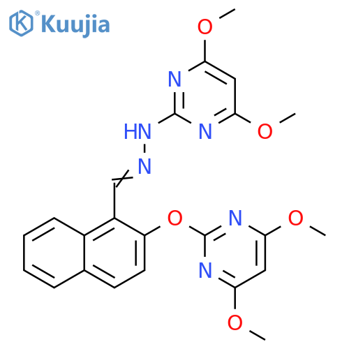 1-Naphthalenecarboxaldehyde, 2-[(4,6-dimethoxy-2-pyrimidinyl)oxy]-, 2-(4,6-dimethoxy-2-pyrimidinyl)hydrazone structure