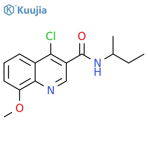 3-Quinolinecarboxamide, 4-chloro-8-methoxy-N-(1-methylpropyl)- structure