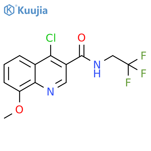 3-Quinolinecarboxamide, 4-chloro-8-methoxy-N-(2,2,2-trifluoroethyl)- structure