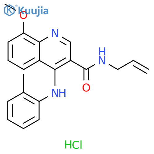 3-Quinolinecarboxamide, 8-methoxy-4-[(2-methylphenyl)amino]-N-2-propen-1-yl-, hydrochloride (1:1) structure