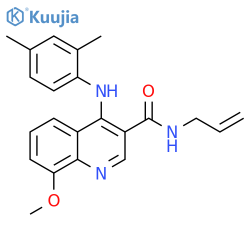 3-Quinolinecarboxamide,4-[(2,4-dimethylphenyl)amino]-8-methoxy-N-2-propenyl- structure