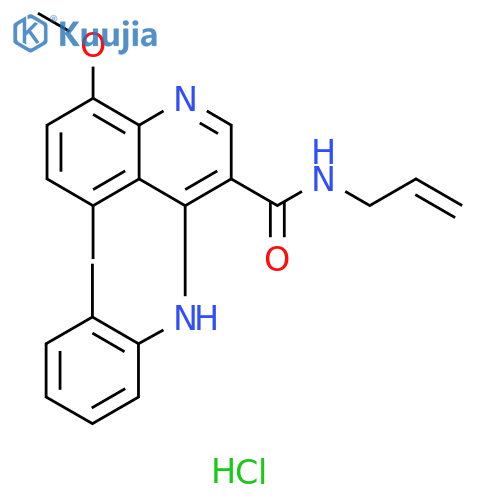 3-Quinolinecarboxamide,8-methoxy-5-methyl-4-[(2-methylphenyl)amino]-N-2-propenyl-,monohydrochloride structure