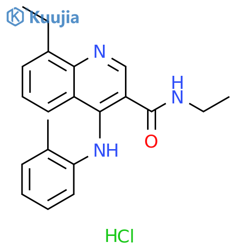 3-Quinolinecarboxamide, N,8-diethyl-4-[(2-methylphenyl)amino]-, hydrochloride (1:1) structure