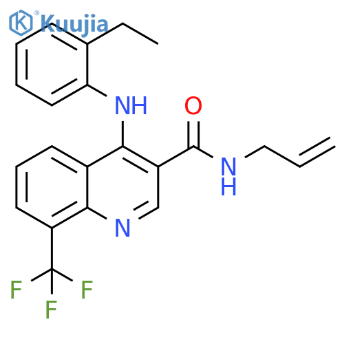 3-Quinolinecarboxamide,4-[(2-ethylphenyl)amino]-N-2-propenyl-8-(trifluoromethyl)- structure