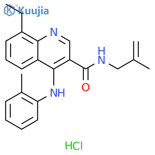 3-Quinolinecarboxamide, 8-ethyl-4-[(2-methylphenyl)amino]-N-(2-methyl-2-propen-1-yl)-, hydrochloride (1:1) structure