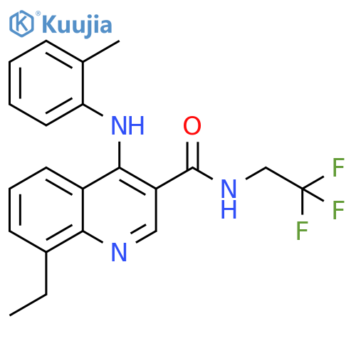 3-Quinolinecarboxamide,8-ethyl-4-[(2-methylphenyl)amino]-N-(2,2,2-trifluoroethyl)- structure