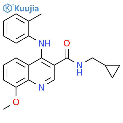 3-Quinolinecarboxamide,N-(cyclopropylmethyl)-8-methoxy-4-[(2-methylphenyl)amino]- structure