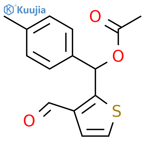 3-Thiophenecarboxaldehyde, 2-[(acetyloxy)(4-methylphenyl)methyl]- structure