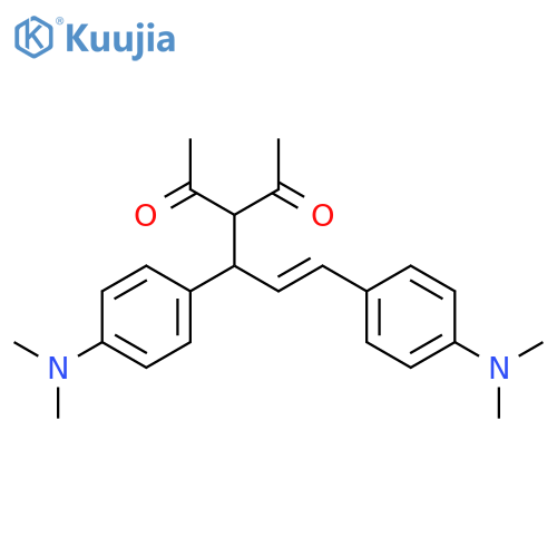 3-{1,3-Bis[4-(dimethylamino)phenyl]prop-2-en-1-yl}pentane-2,4-dione structure