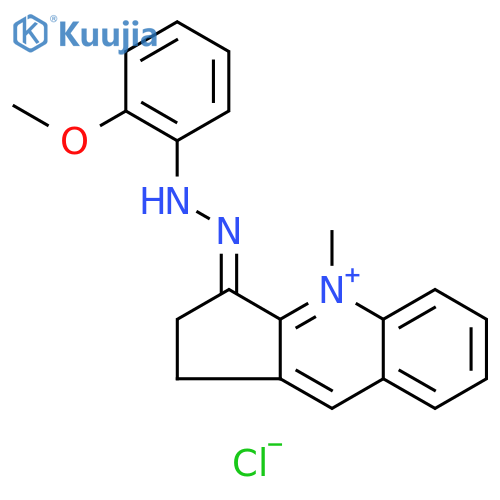 1H-Cyclopenta[b]quinolinium,2,3-dihydro-3-[(2-methoxyphenyl)hydrazono]-4-methyl-, chloride structure