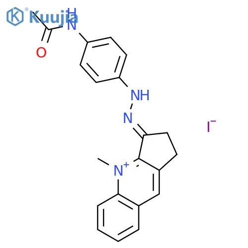 1H-Cyclopenta[b]quinolinium,3-[[4-(acetylamino)phenyl]hydrazono]-2,3-dihydro-4-methyl-, iodide structure