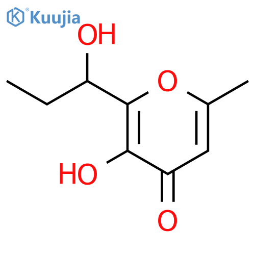 3-Hydroxy-2-(1-hydroxypropyl)-6-methyl-4H-pyran-4-one structure