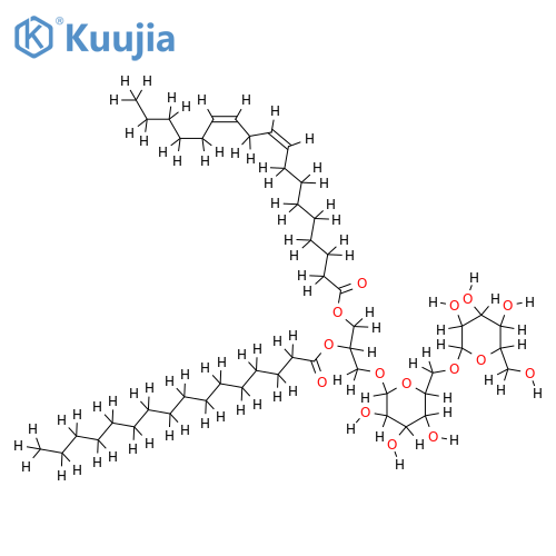 (2S)-1-linoleoyl-2-palmitoyl-3-O-(alpha-D-galactopyranosyl-(1''''-6''')-O-beta-D-galactopyranosyl)glycerol structure