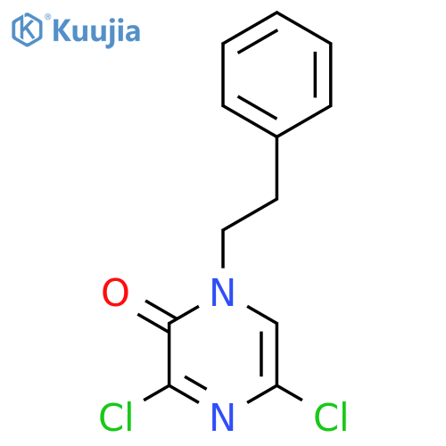 2(1H)-Pyrazinone, 3,5-dichloro-1-(2-phenylethyl)- structure