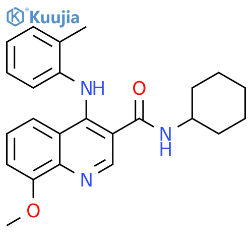 3-Quinolinecarboxamide,N-cyclohexyl-8-methoxy-4-[(2-methylphenyl)amino]- structure