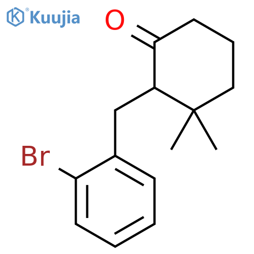 Cyclohexanone, 2-[(2-bromophenyl)methyl]-3,3-dimethyl-, (±)- structure