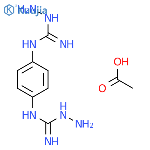Acetic acid;1-amino-2-[4-[[amino(hydrazinyl)methylidene]amino]phenyl]guanidine structure