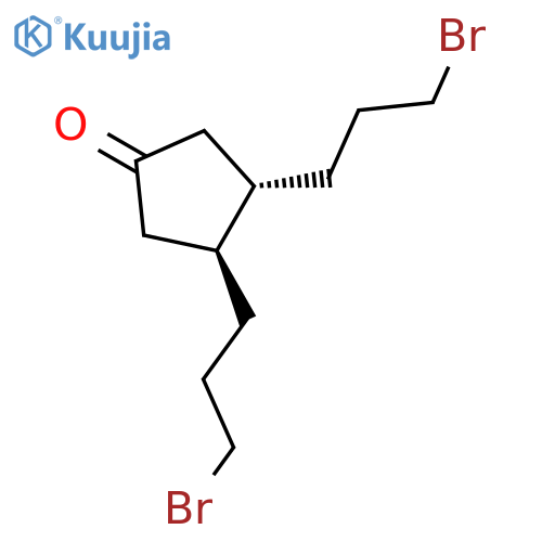 Cyclopentanone, 3,4-bis(3-bromopropyl)-, (3S-trans)- structure