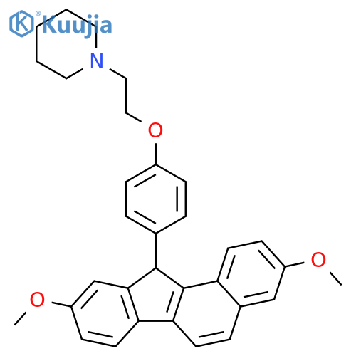 Piperidine,1-[2-[4-(3,9-dimethoxy-11H-benzo[a]fluoren-11-yl)phenoxy]ethyl]- structure