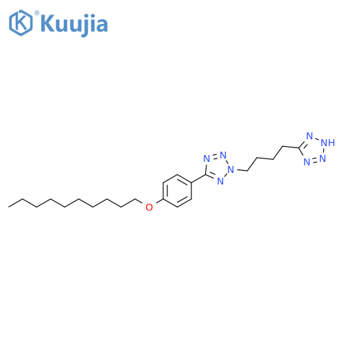 1H-Tetrazole, 5-[4-[5-[4-(decyloxy)phenyl]-2H-tetrazol-2-yl]butyl]- structure